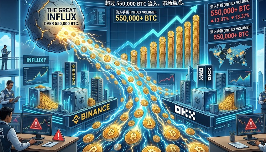 66 55萬枚BTC湧入幣安、OKX!比特幣拋壓來了?市場正在釋放危險訊號