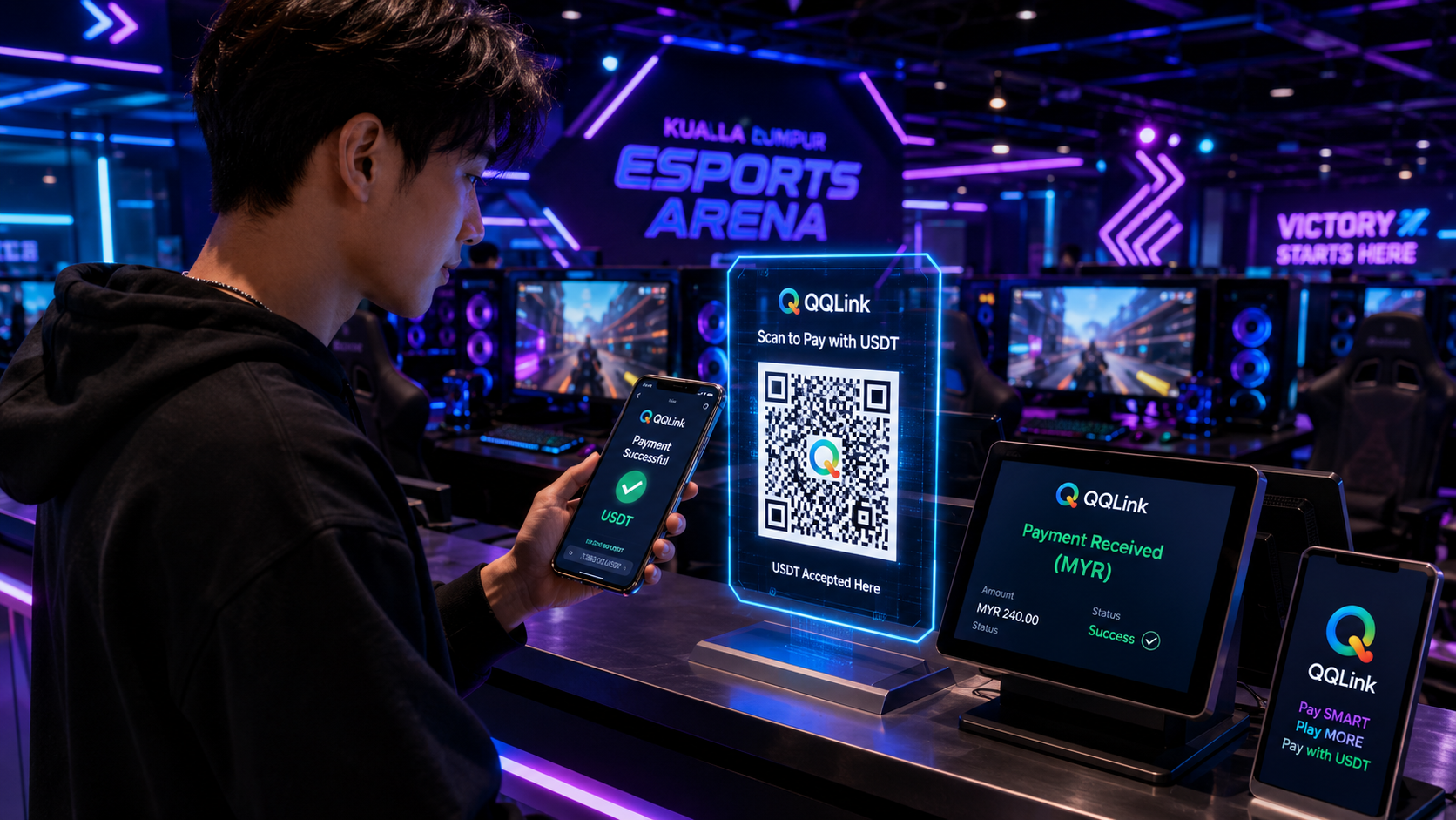 75 吉隆坡玩家必看:QQLink 實現 USDT 掃碼支付,告別換匯煩惱