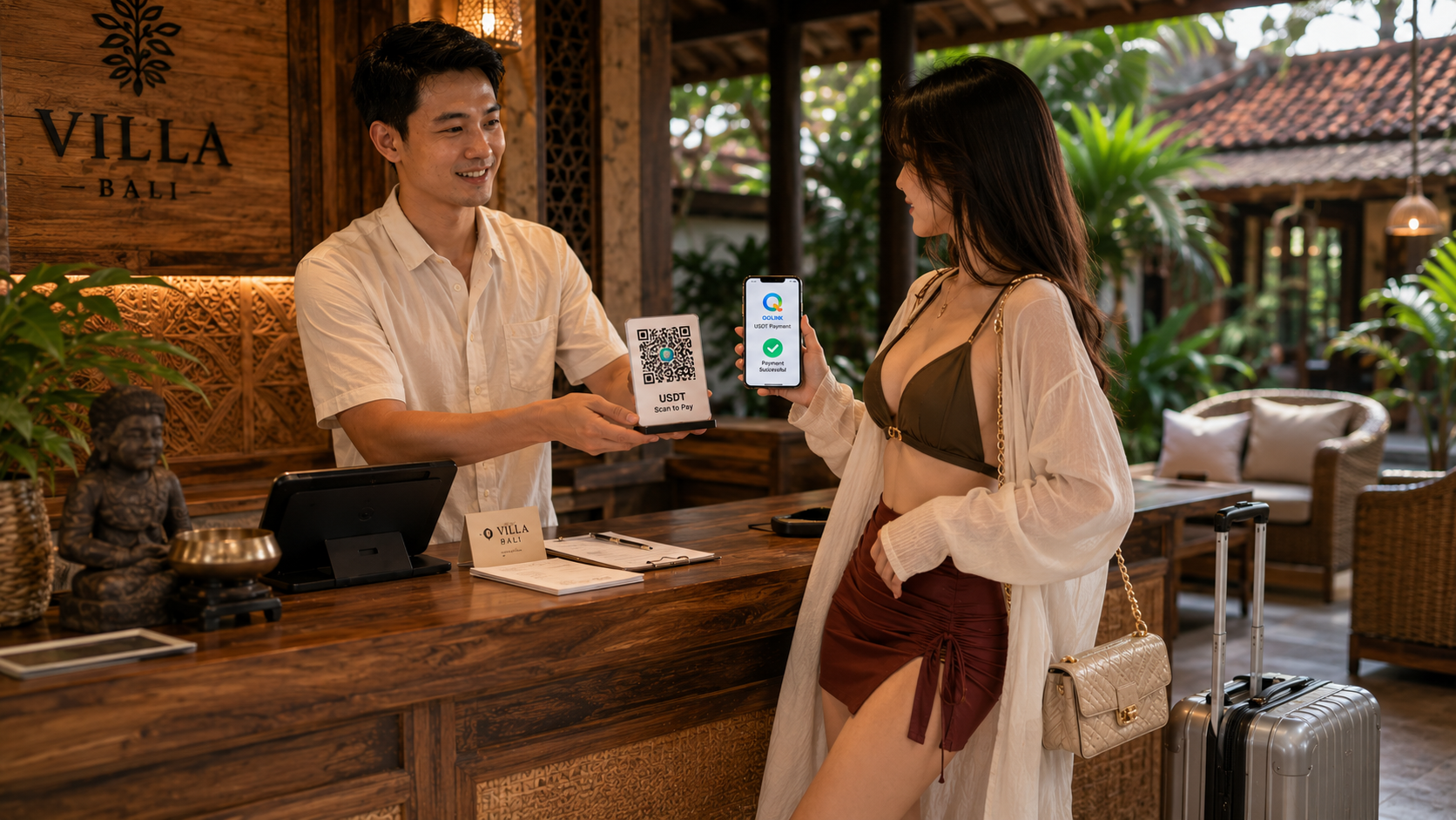 USDT線下掃碼支付！QQLink解鎖民宿結算新方式
