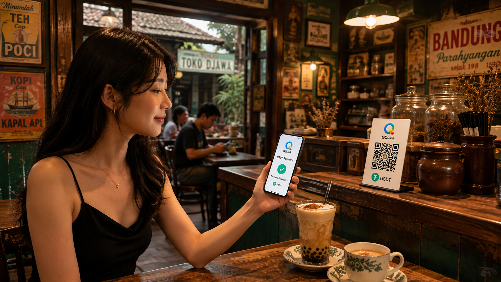 萬隆奶茶店可用USDT掃碼支付！QQLink打通數位資產線下消費缩略图