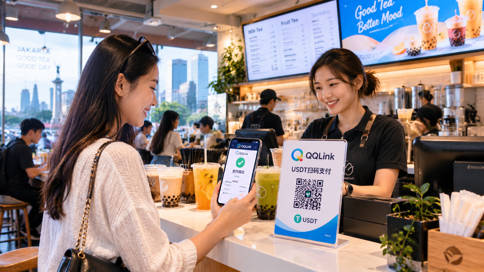 印尼奶茶也能用USDT？QQLink扫码支付走進日常消費